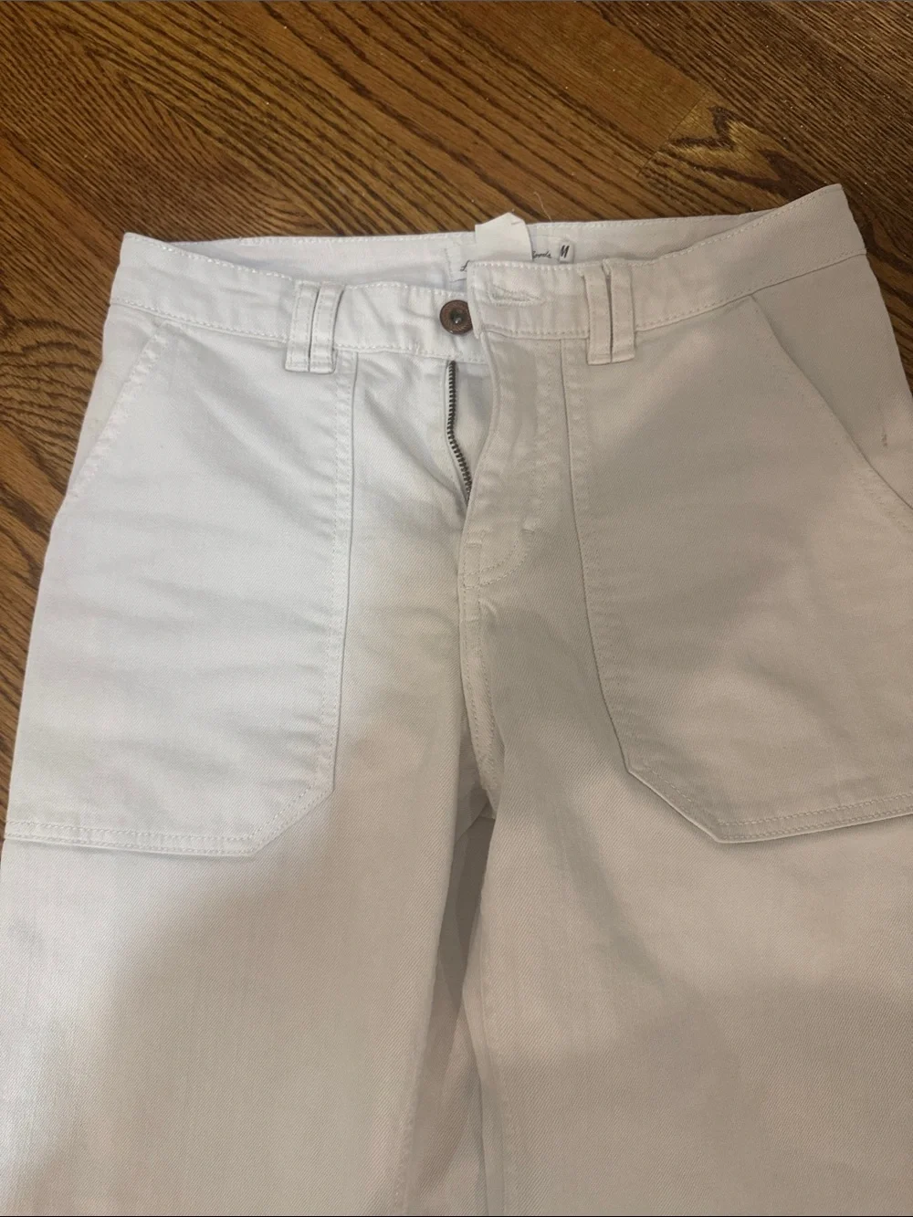 White H&M utility jeans